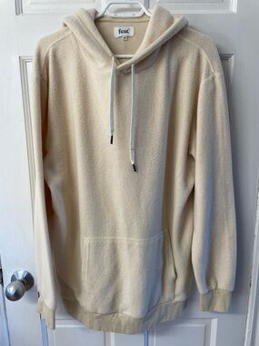 Feat blanket blend cream color unisex soft cozy warm hoodie men’s size XL